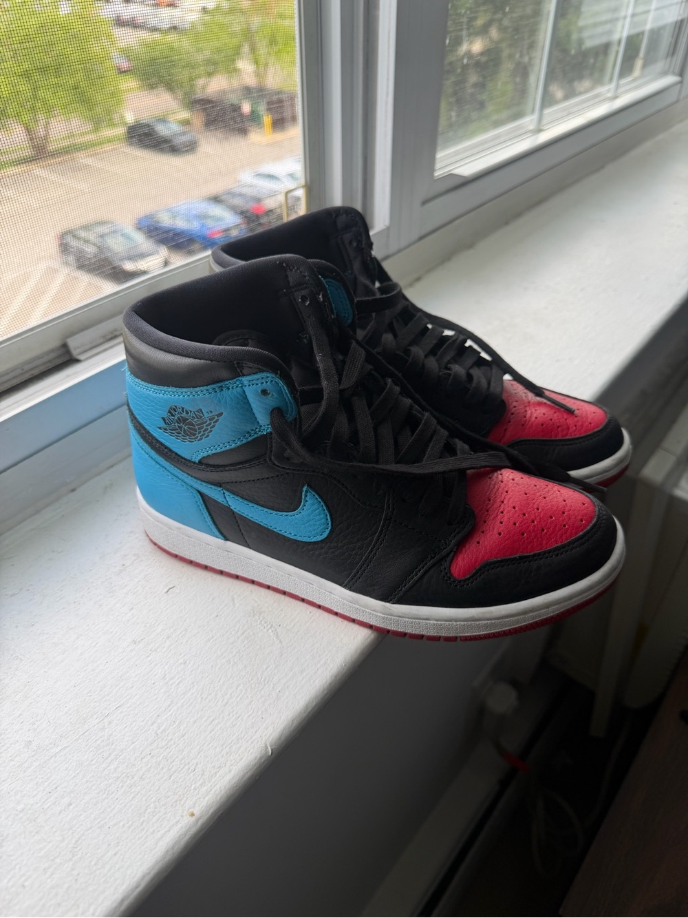 Nike High-Top Sneakers - Black, Blue, Red